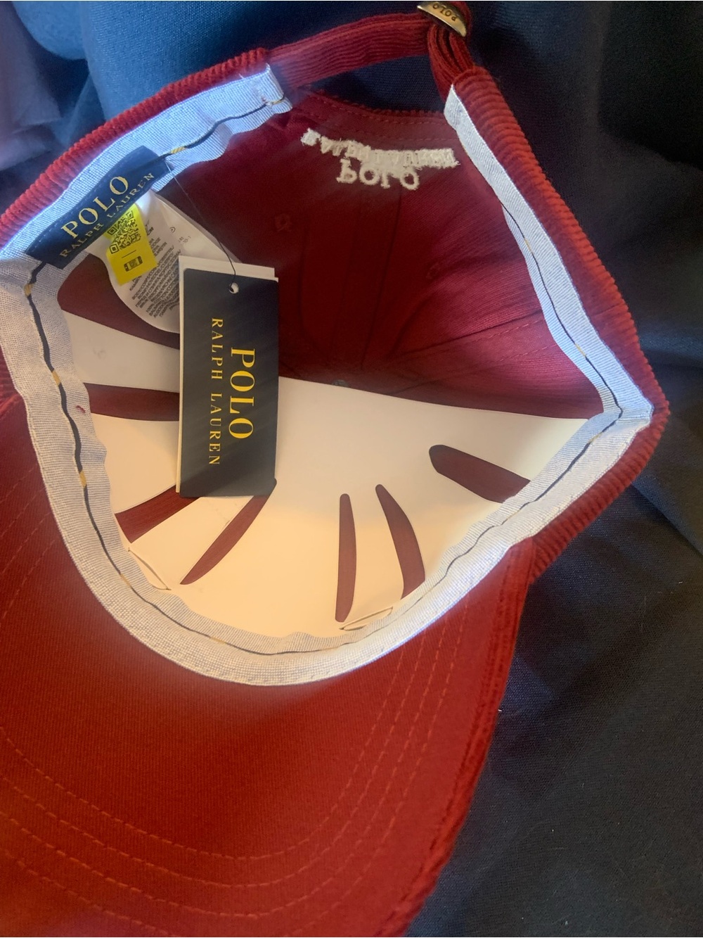 Ralph Lauren Burgundy Corduroy Polo Cap - Picture 3 of 8